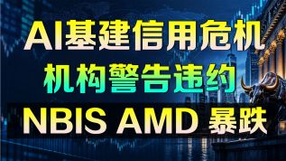 美股AI基建信用危机，机构警告CRWV违约，NBIS AMD 暴跌